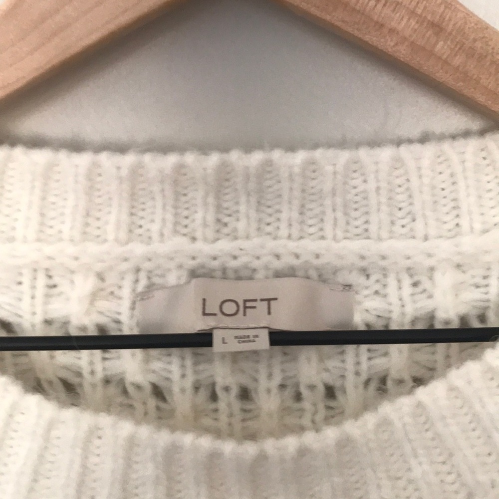 LOFT - Large white knit sweater - Picture 4 of 7